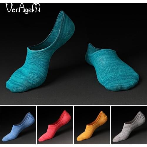 Voragem Men High Quality Brand Pure Color Socks Ship Socks Made of Pure Cotton Socks 5pairs=1lot