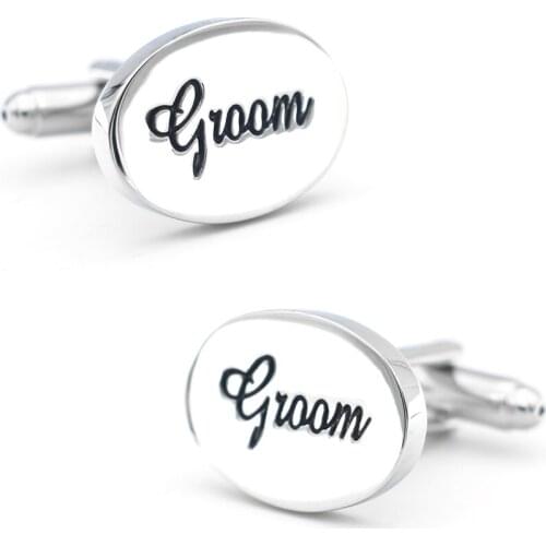 Mens Wedding Cufflinks Silver Color Groom Design Quality Brass Cuff Links Free Shipping