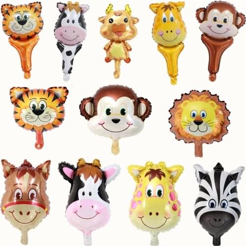 Colorful MINI Cute Little Animal Aluminum Foil Balloon Happy Birthday Childrens Inflatable Toy New Ball Party Decoration Gift