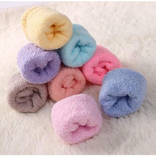 Cute Women Half Cashmere Socks Fashion Casual Coral Velvet Socks Thick Warm Tube Floor Socks Girls Meias