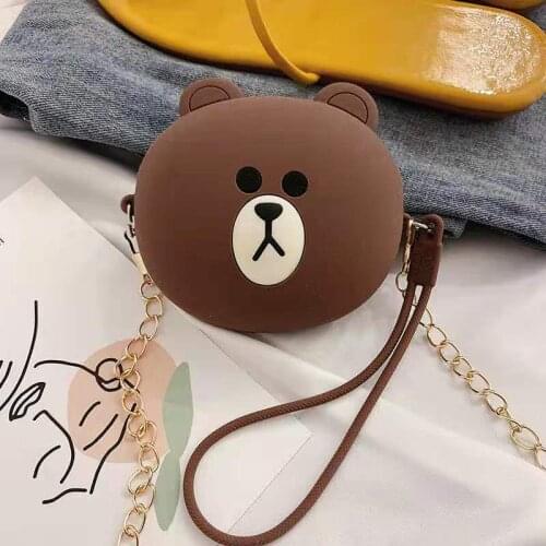 New Childrens Silicone Chain Bag Womens Cartoon Messenger Bag coin purse