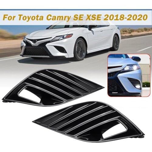 Pair Bumper Bezels Fog Light Lamp Grill Cover Front Left Right For Toyota Camry SE XSE Hybid 2018 2019 2020 Auto accessories