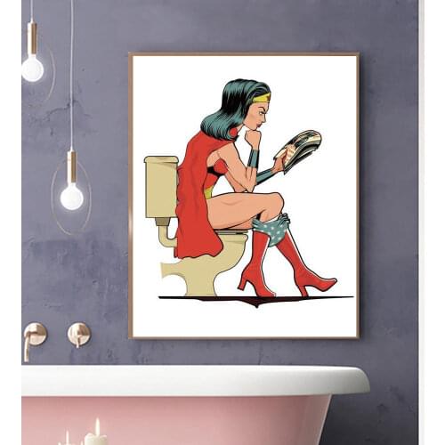 Boy Gifts Marvel Superhero In Bathroom Printing Canvas Painting Wall Joker With Headphones Posters For Living Room Deocr Cuadros