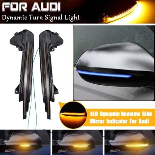 2pcs LED Side Wing Rearview Mirror Indicator Blinker Repeater Dynamic Turn Signal Light For Audi A6 RS6 4G C7 7.5 2012-2018