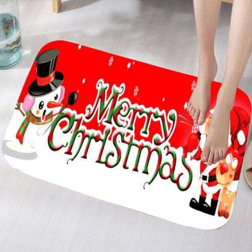 Christmas 3D Thicken Carpet Small Rug for Home Hotel Xmas Decorative Mats Non Slip Rubber Back Bath Rug Absorbent Bath Mat Hot