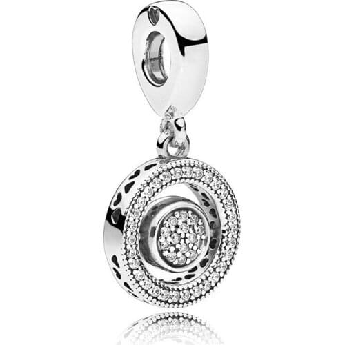 Authentic 925 Sterling Silver Charm New Style Revolving Heart Fashion Pendant Fit Pandora Women Bracelet & Necklace Diy Jewelry