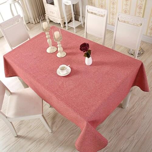 Modern Simplicity Tablecloth Thicken Red Linen Cotton Christmas Table Cloth Washable Coffee Dinner Table Cover for Hotel Banquet