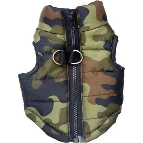 Pet Supplies Pet Clothes Cat Dog Costume Polyester Padded Cotton Camouflage Coat For Autumn And Winter Vest-Style Down Jacket
