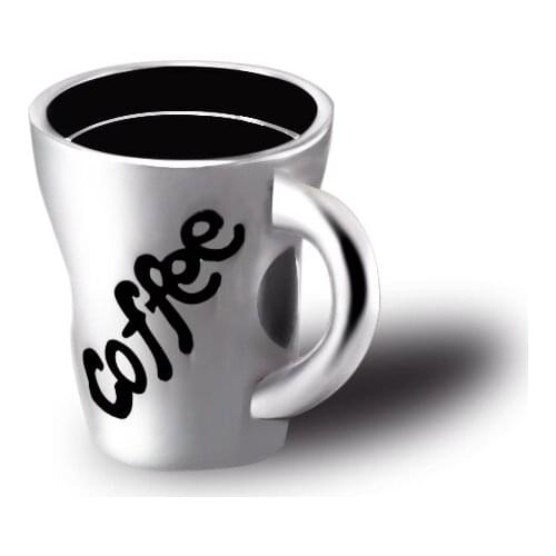 Xiaojing Fashion Coffee Cup Bead 925 Sterling Silver Charm Fit Original Pandora Bracelets Jewelry Making for Mom Gift Wholesale