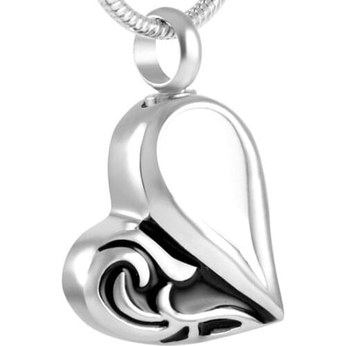 XWJ8216 Men Women Accessories Jewelry Heart Memorial Urn Necklace Keepsake Stainless Steel Cremation Pendant Locket for Pet Ash