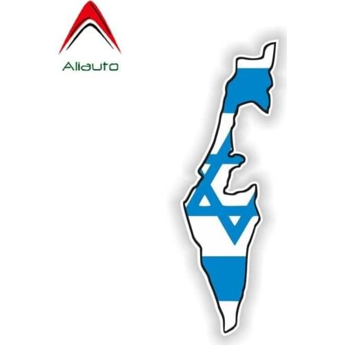 Aliauto Funny Map Stickers Israel Motorcycle Flag Car Sticker Waterproof Reflective Decoration Decal Accessories PVC,15cm*5cm