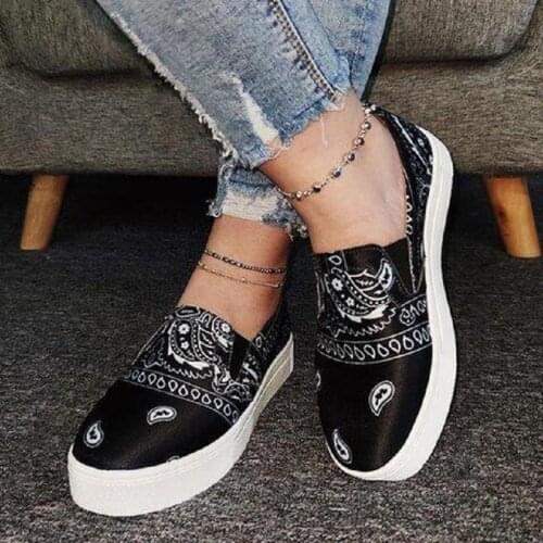 Women Flat Loafers Print Vulcanized Shoes Summer Spring Women Casual Shoes Round Toe Woman Girls Shoes