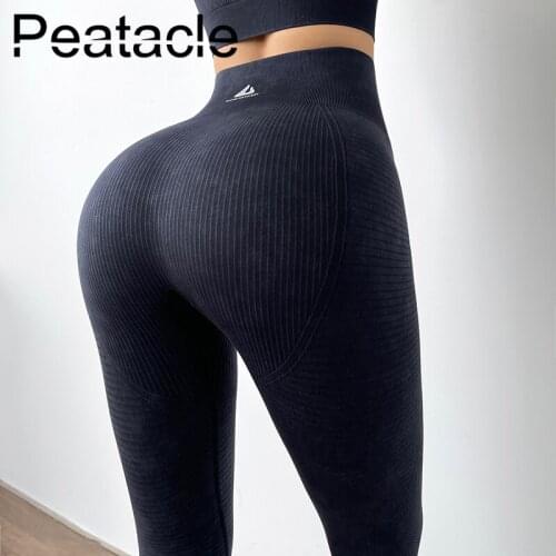 Peatacle High Waist Hip-lifting Yoga Pants Women Quick Dry Running Fitness Leggings Tight Sports Trousers