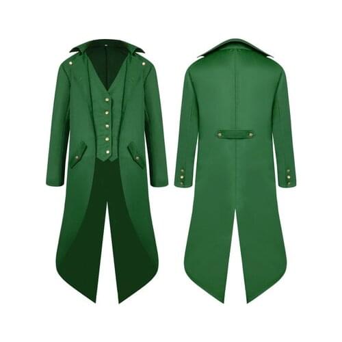 XxxxL xxxL Plus SIZE Medieval Retro Costume Vintage Clothing Long Punk Steam Goth Tuxedo Unisex Halloween Cosplay Costume Coat