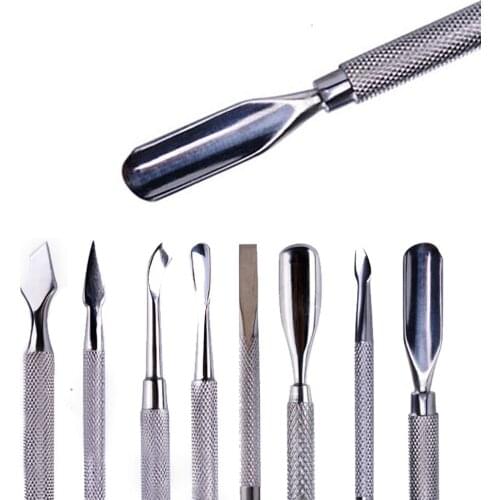 1Pc Stainless Steel Nail Art Double Sided Cuticle Finger Dead Skin Cut Remover Pusher Manicure Pedicure Nail Care Tools