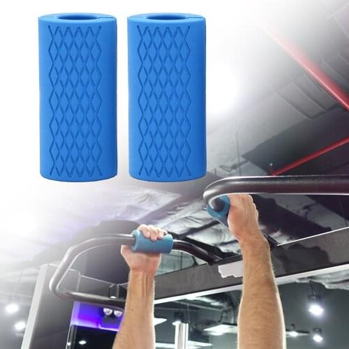 6 Colors Silicone Dumbbell Grip Flexible Non-slip Stress Relieve Thicken Barbell Grips Bar Handle for Weight Lifting
