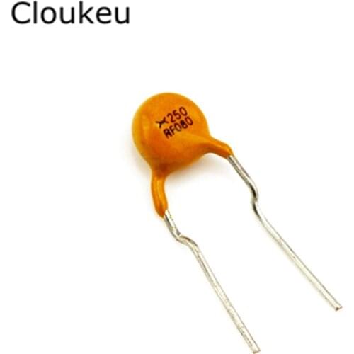 10Pcs TRF250-080 PPTC Resettable fuse 250V 0.08A 80MA RF080