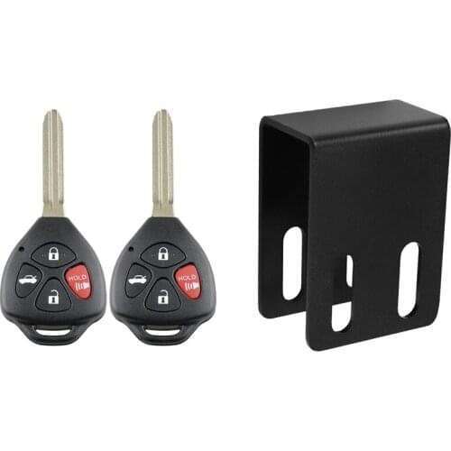 2Pcs Vehicle Spotlight Strip Light Roof Bag Rack with 2Pcs Remote Car Key Fob Shell Case for 07-11 Toyota Camry Rav4