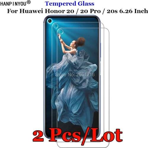 2 Pcs/Lot For Huawei Honor 20 20Pro 20s 6.26" Anti-Scratch Front Tough Tempered Glass 9H 2.5D Premium Screen Protector Film