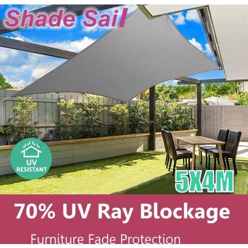 3/4*5m 5*6m 6*8m UV Protection 70% Waterproof Oxford Cloth Outdoor Sun Sunscreen Shade Sails Net Canopies Yard Garden Encrypted
