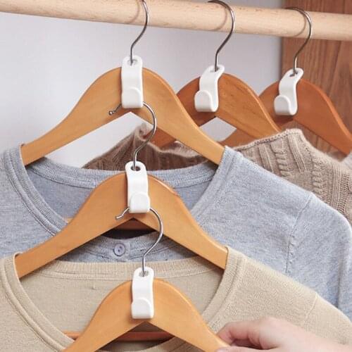 6/12PCs Clothes Hanger Hook Folding Storage Holder Clothes Wardrobe Hanging Hanger Connection Hook Space Saving Connector