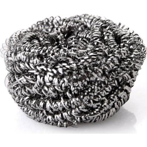 Stainless Steel Sponge Scrubber Scourer Heavy Duty Pan Cleaning Pad Tool Metal Mesh Cleaning Pads Steel Kitchen Wire Coil 8pcs