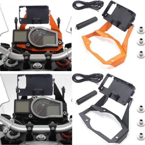 Motorcycle Accessories Motorcycle Mobile Phone Holder FOR KTM 1050 1090 1190 1290 ADV GPS Navigation Support BLACK Orange