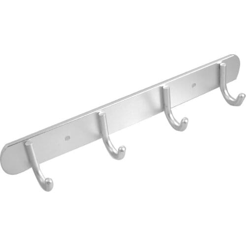 Aluminium Alloy 4 Hanger Towel Hat Coat Clothes Wall Mount Rack Hook