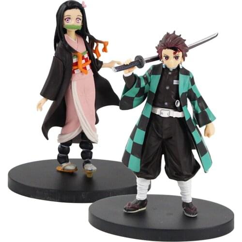 16cm Demon Slayer PVC Action Figures Tanjirou Nezuko Anime Kimetsu no Yaiba Figurine Model Toys