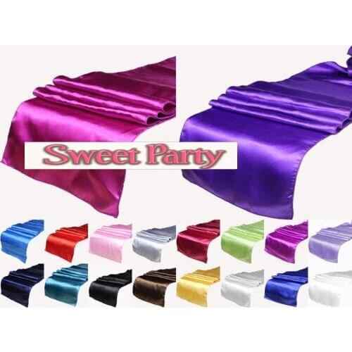 SATIN TABLE RUNNER 280 cm Long x 35 cm Wide VARIOUS COLOURS Wedding Table Runner