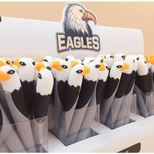 1pcs Korea Cartoon Animal Gel Pen Cute Eagle Full Silicone Writing Pen 0.5mm Black Ink Stationery Pens Office School Supplies