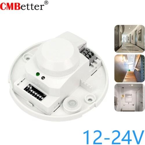 DC12-24V Microwave radar PIR sensor detector intelligent switch LED infrared motion automatic induction lamp delay wall switch