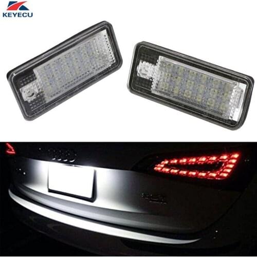 KEYECU 2PCS 18-SMD 6000K No Error LED Number License Plate Light for Audi A3 S3 A4 S4 A6 S6 A8 S8 Q7