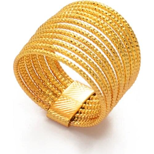 Anniyo Hawaiian Ring for Women Girs Gold Color African Arab Finger Rings Guam Marshall Island Wedding Party Jewelry Gift #071004