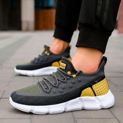 Men Casual Shoes Flat Outdoor Fashion Lace Up Summer Mesh Low Top Sneakers Male Non-slip Work Breathable Thick Sole