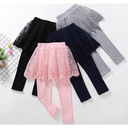 Baby Girls Leggings Fashion Design Lace Princess Skirt-Pants Kids Slim Trousers For Infant Girl 2-7 Years Children Clothes