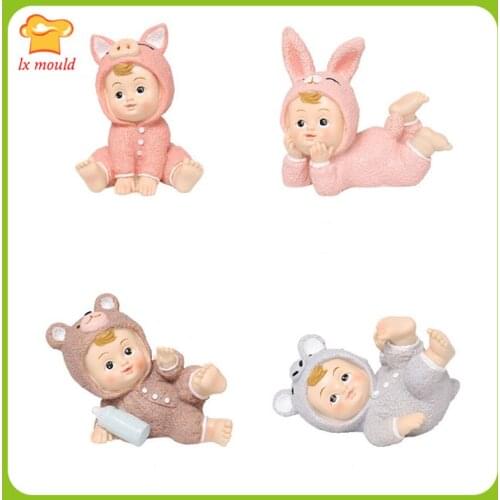 LXYY New 3D Doll Cake Decoration Molds Valentines Day Love Cute Baby Doll Silicone Mold Birthday Mould