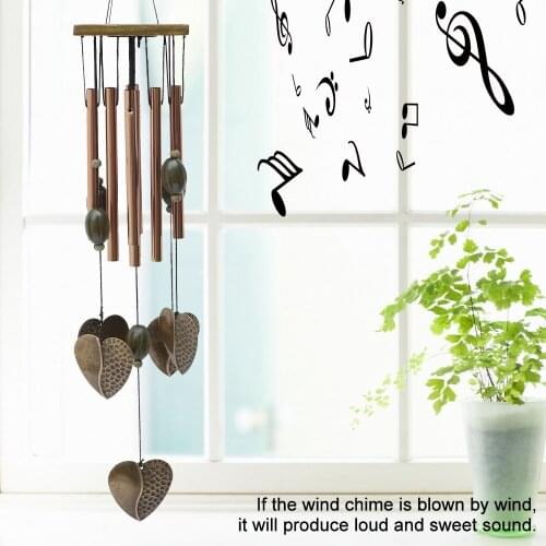 Love Heart 8 Tubes Fish Copper Relaxing Windchime Campanula Outdoor Living Yard Garden Decor Wind Chimes boho decor room decor