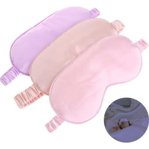 Faux Silk Eyeshade Sleeping Eye Mask Cover Eyepatch Blindfold Solid Portable New