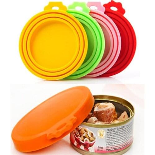 3 In 1 Reusable Pet Food Can Cover Silicone Dogs Cats Storage Tin Cap Lid Seal Cover Pet Supplies Suitable For 65mm 75mm 85mm