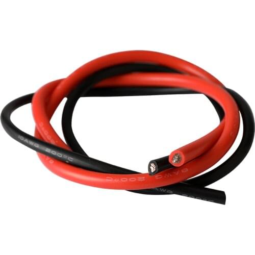 Black+Red 16 AWG Stranded Wire Hook-up Flexible Silicone Electrical Wire Rubber Insulated Tinned Copper 3KV Safe Current 12.7A