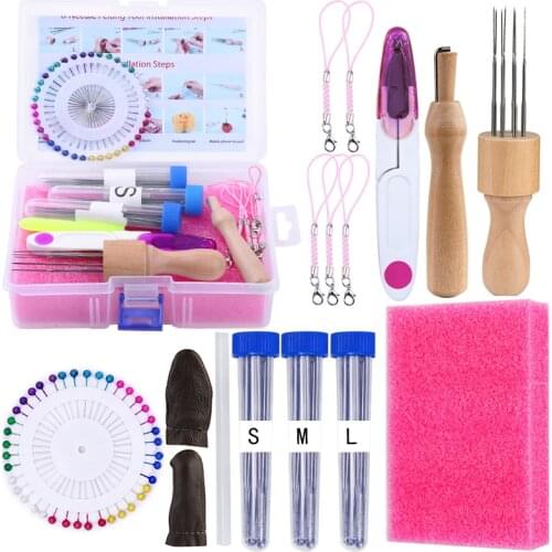 KAOBUY Needle Felting Kit with Needle Felting Tool Holder Felting Foam Felting Supplies for DIY Wool Felting with Instructions