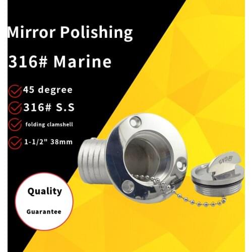 Marine 316 stainless steel fuel filler 45 degree elbow yacht fuel tank cap filler marine accessories