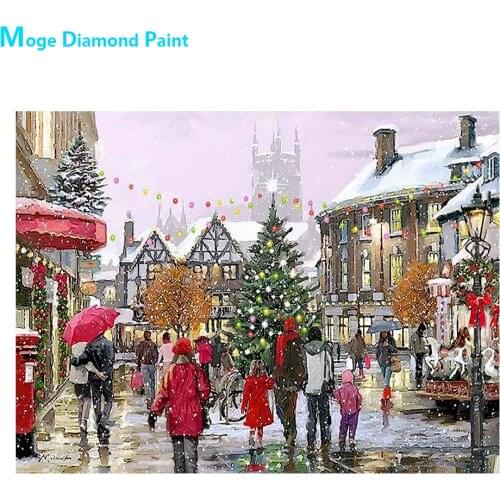 Paris Street Character Landscape Diamond Painting Round Full Drill Scenic Portrait DIY Mosaic Embroidery 5D Cross Stitch Gifts