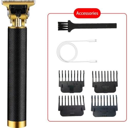 Rechargeable USB Interface Cordless Hair Clipper Set Suitable For Oil Head Trimming Portable Stainless Steel Hairs Trimmers