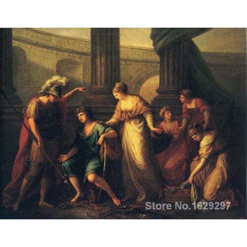 Portrait art abstract Hector Calls Paris to the Battle by Angelica Kauffman High quality Handmade