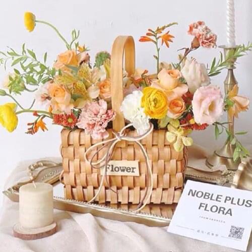 Handmade wicker woven outdoor picnic basket portable shopping basket fruit basket storage basket Bread basket