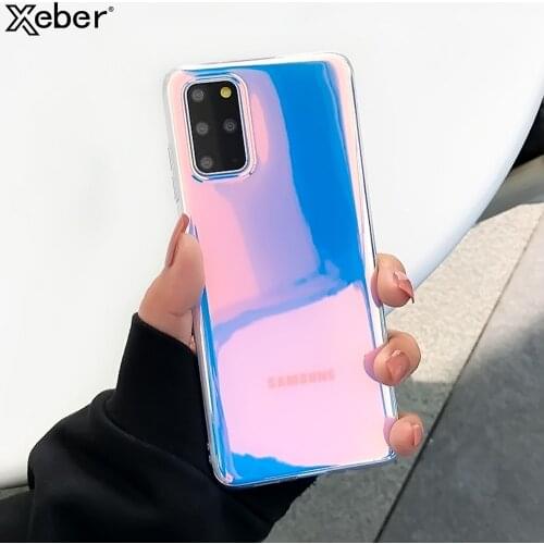 Laser Purple Glitter Clear Case For Samsung S21 S20 FE Note 20 Ultra 10 Lite 9 8 S9 S10 Plus A51 A71 5G Soft Silicone Back Cover