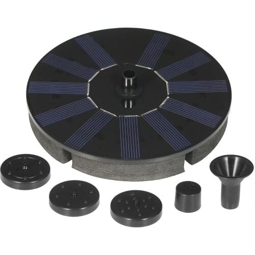 Solar Fountain Pump Solar Powered Water Pump Floating Fountain with 4 Nozzles for Bird Bath Fish Tank Pond Garden Decoration