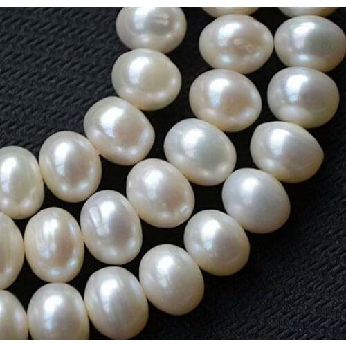 Unique Pearls jewellery Store Real Freshwater Pearl Potato Loose Pearl Jewellery White Color 8-9mm One Full Strand YLC1-50